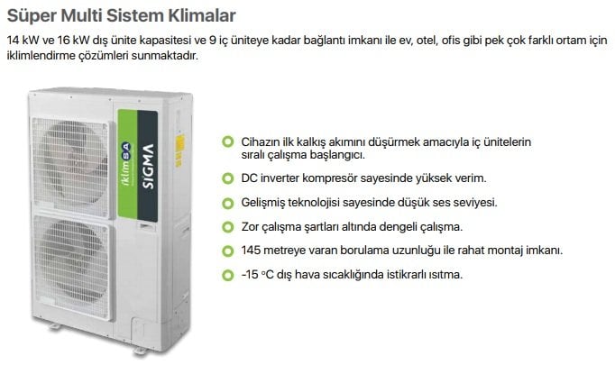 sigma multi sisteme klimalar